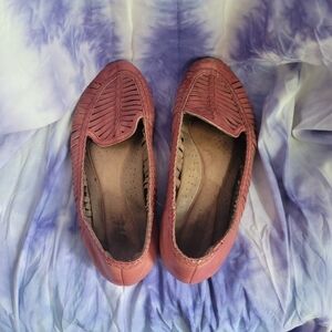 Rockport Women’s Pink Cobb Hill Galway Woven Leather Loafer Size 8 &1/2
